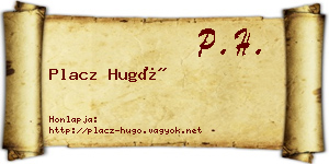 Placz Hugó névjegykártya